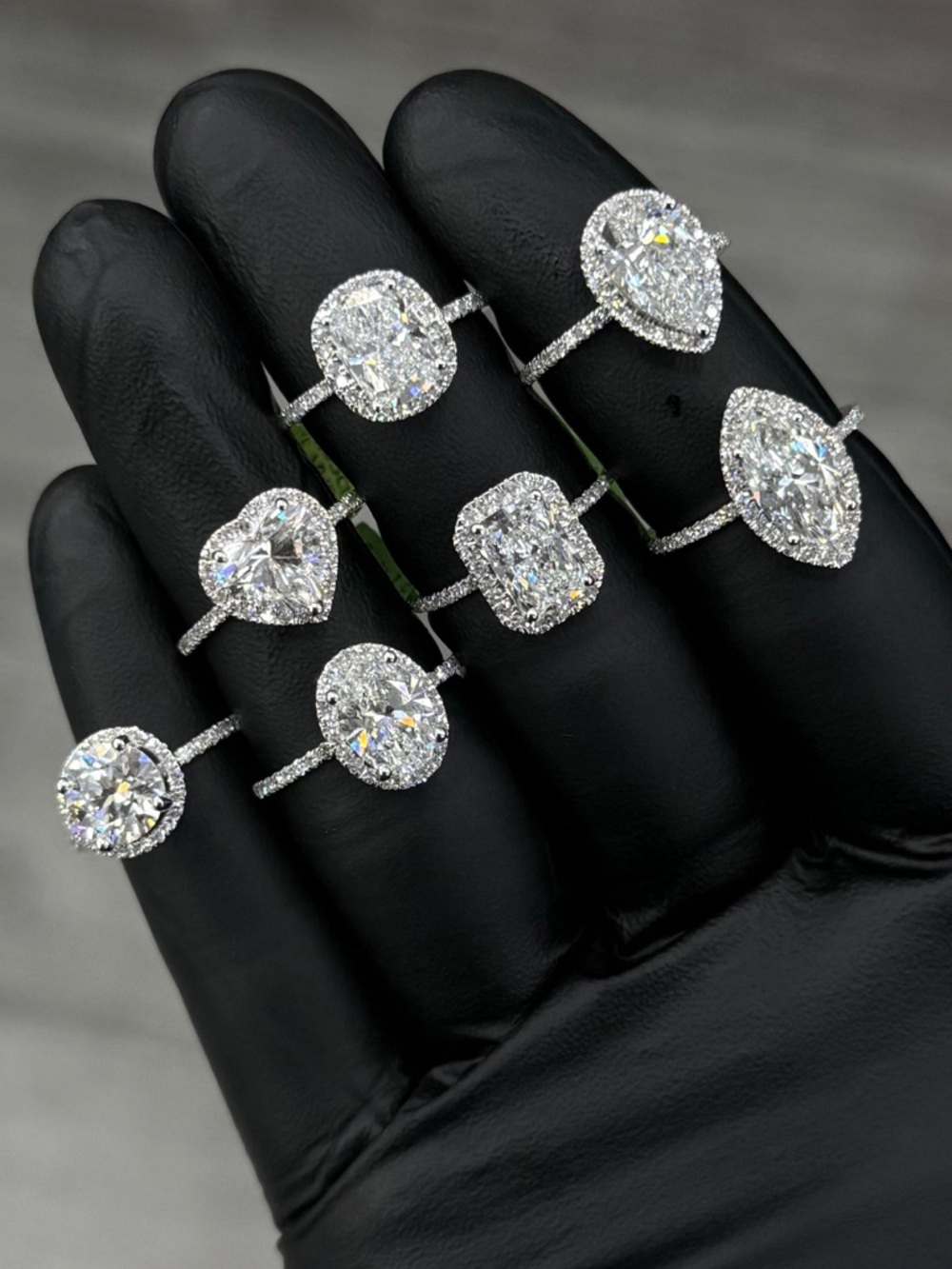 2.25 carat Diamond Halo Engagement Ring - 14k white gold